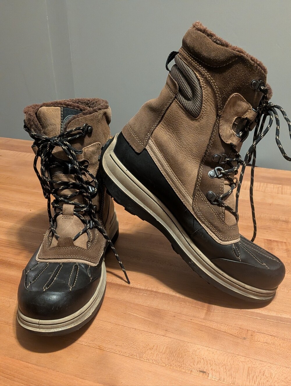 Men’s ECCO Gore-Tex Winter Boots Size 44 Brown Leather Waterproof Thermal